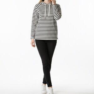 Striped Black and White Hoodie
